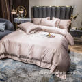 Peralatan tempat tidur sulaman jacquard merah jambu berkualiti tinggi harga rendah